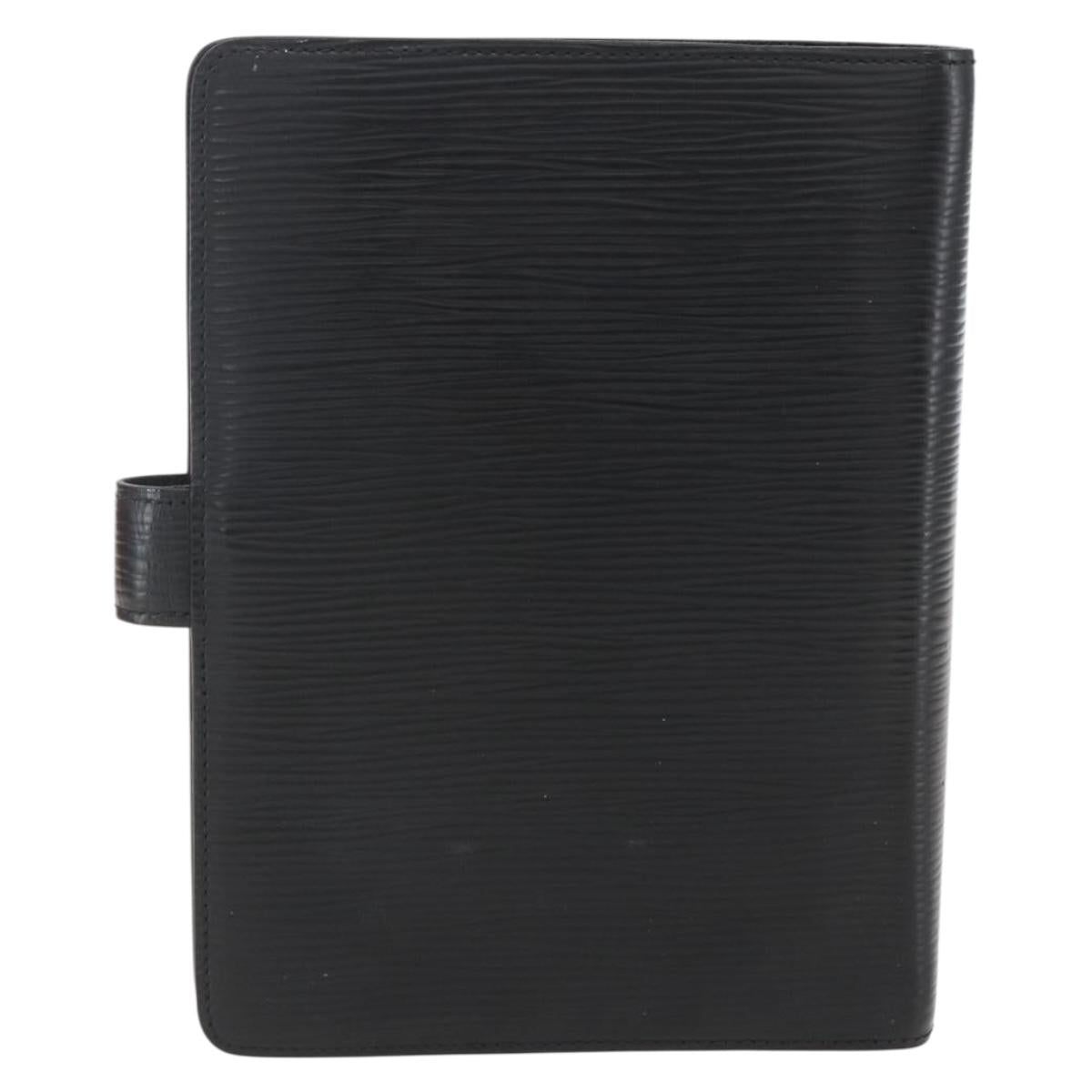 LOUIS VUITTON Epi Agenda MM Day Planner Cover Black R20042 LV Auth BA9435