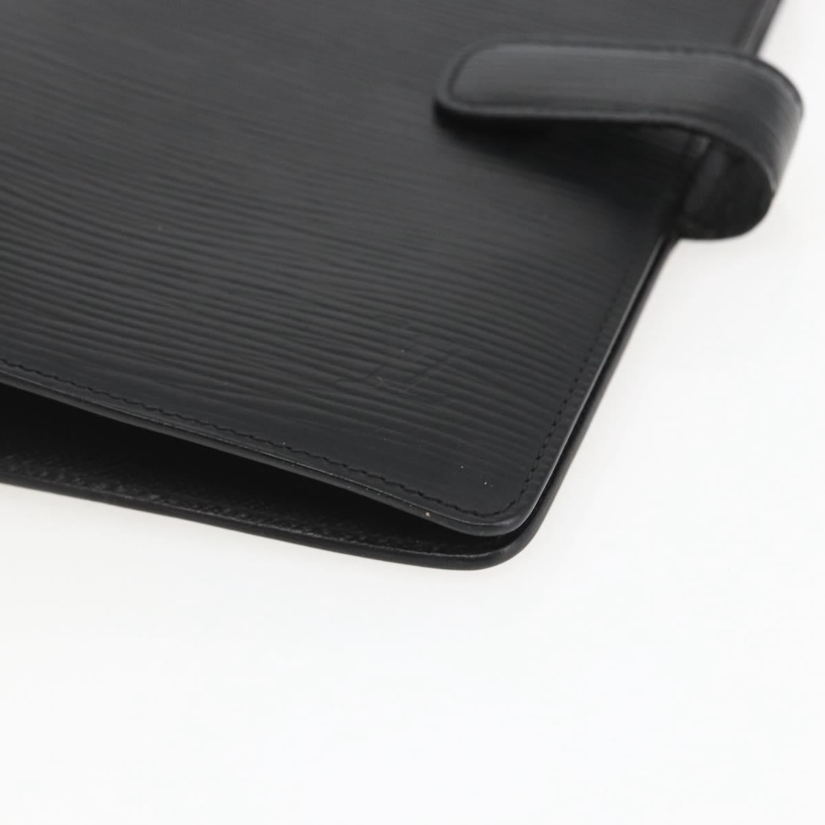 LOUIS VUITTON Epi Agenda MM Day Planner Cover Black R20042 LV Auth BA9435
