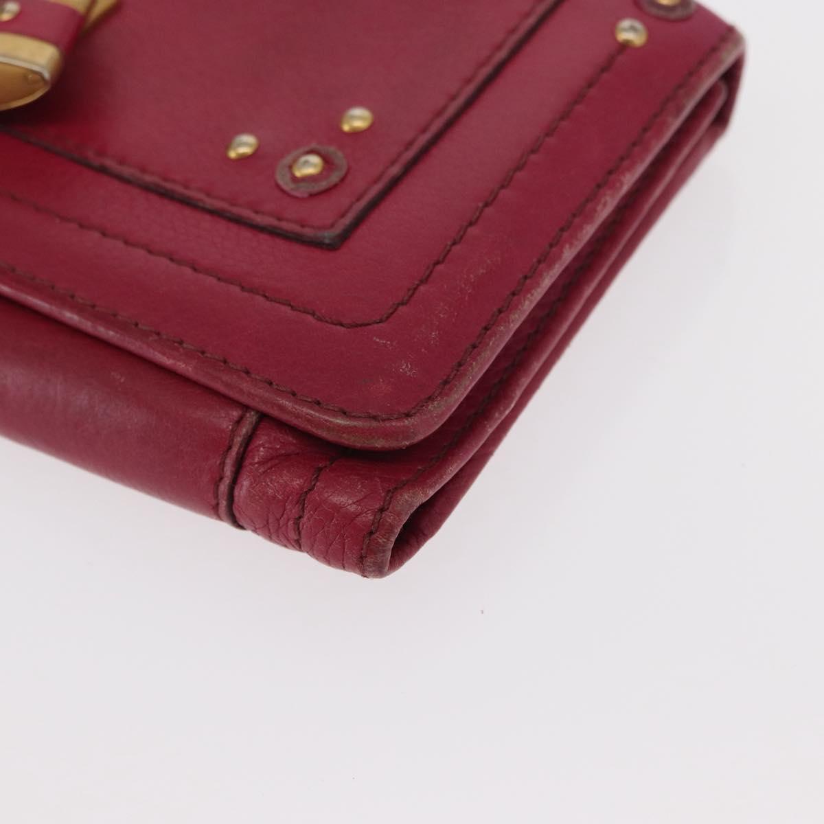 Chloe Paddington Long Wallet Leather Pink Gold Auth BA9436