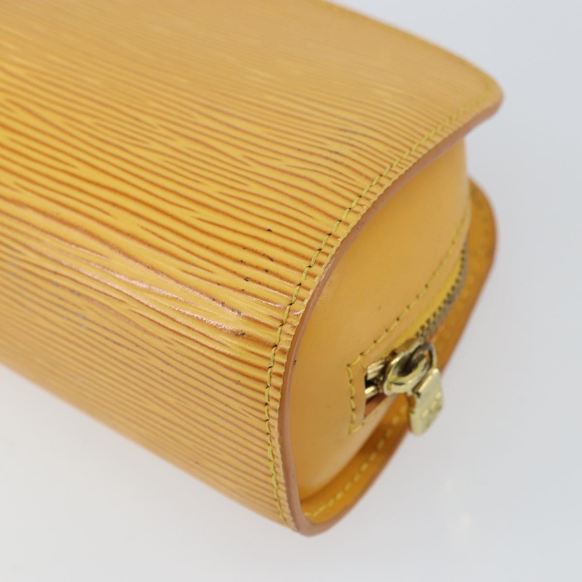 LOUIS VUITTON Epi Dauphine PM Pouch Yellow M48449 LV Auth BA9437
