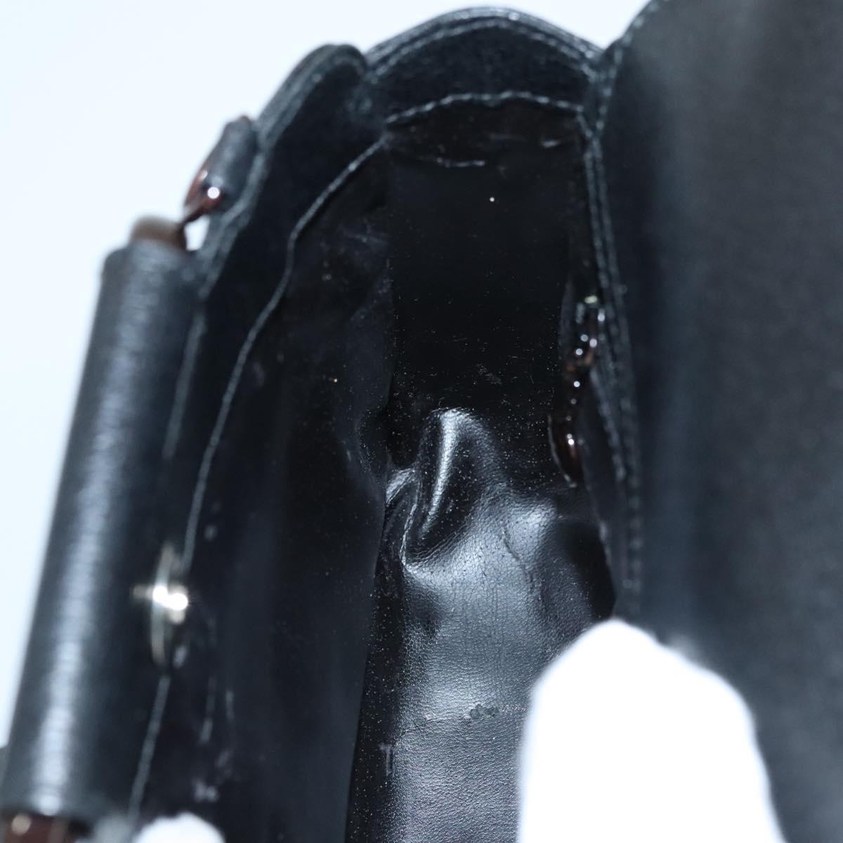 GUCCI Hand Bag Leather Black 000 2058 0308 6 Auth BA944