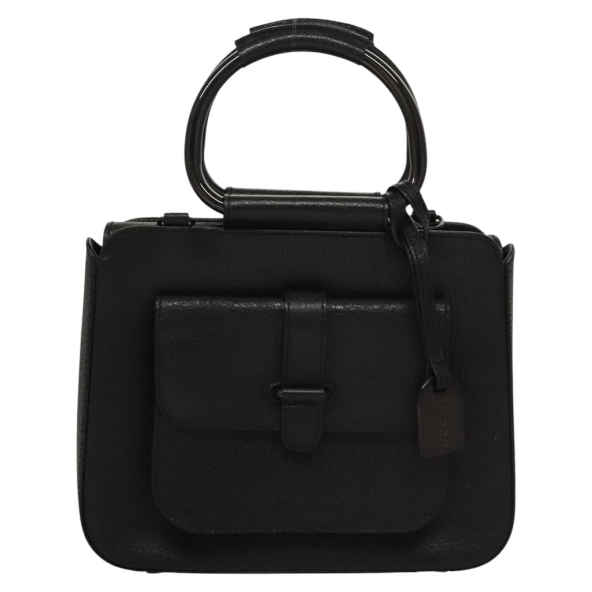 GUCCI Hand Bag Leather Black 000 2058 0308 6 Auth BA944