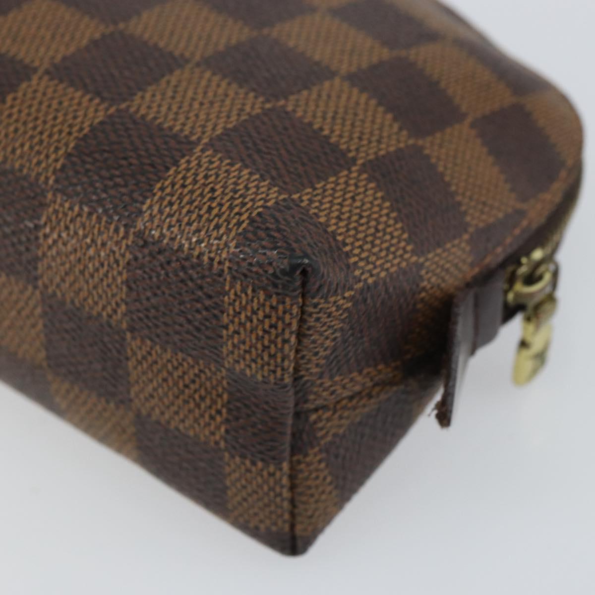 LOUIS VUITTON Damier Ebene Pochette Cosmetic PM Pouch N47516 LV Auth BA9448