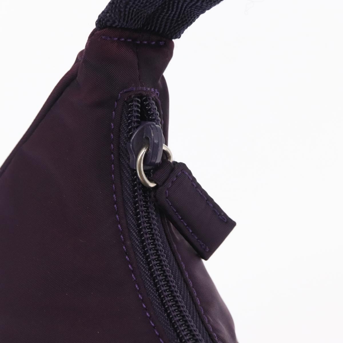 PRADA Accessory Pouch Nylon Purple Silver Auth BA9459SAV