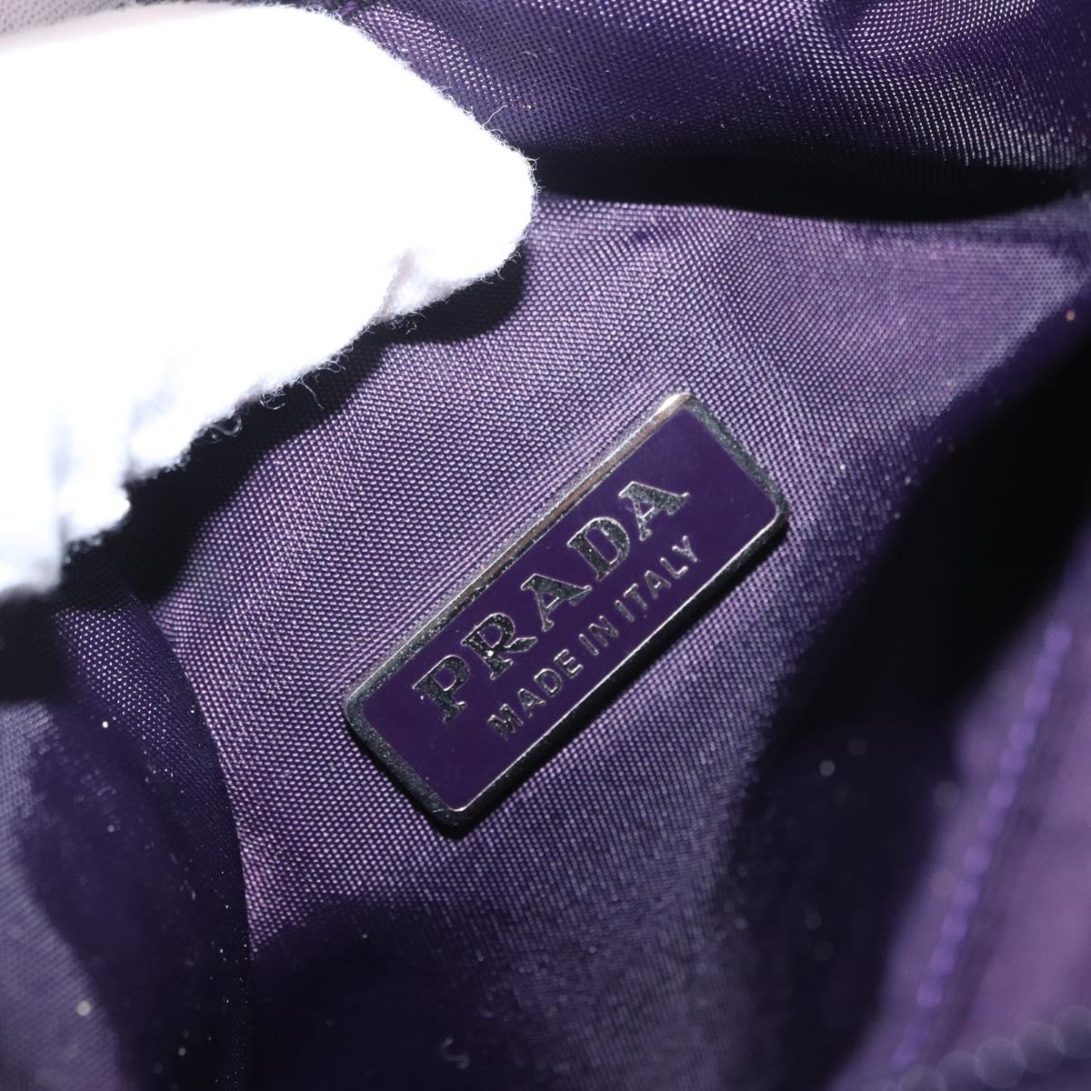 PRADA Accessory Pouch Nylon Purple Silver Auth BA9459SAV