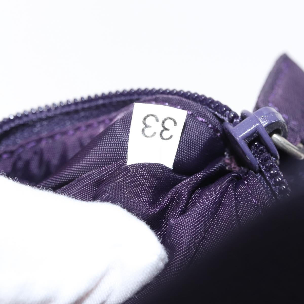 PRADA Accessory Pouch Nylon Purple Silver Auth BA9459SAV