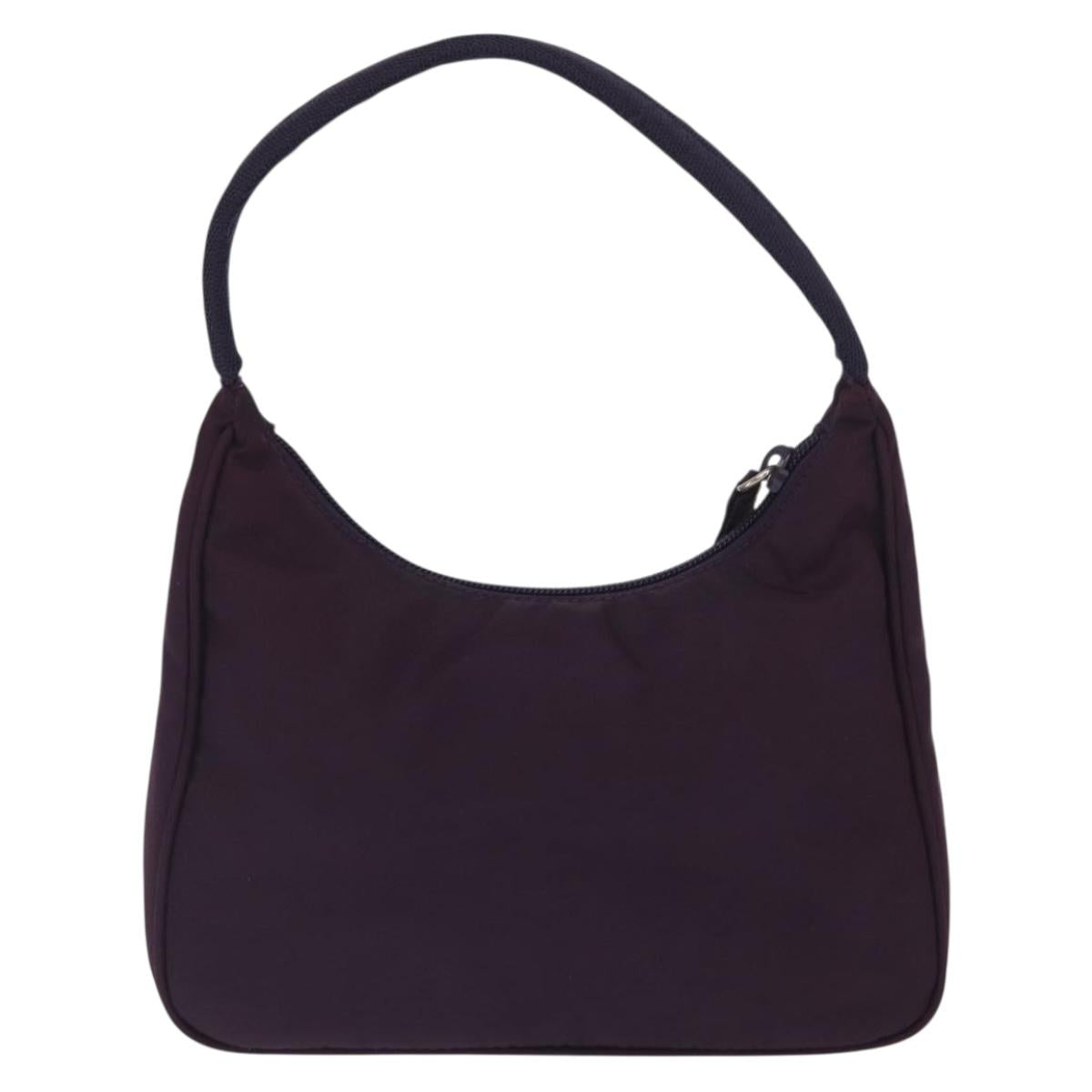 PRADA Accessory Pouch Nylon Purple Silver Auth BA9459SAV