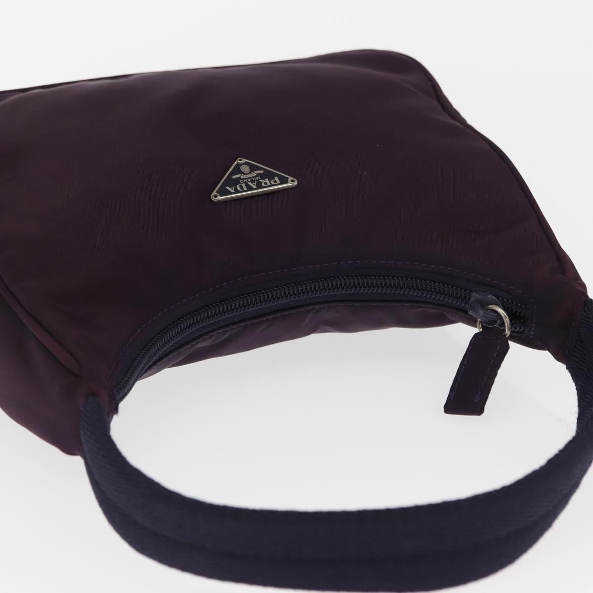 PRADA Accessory Pouch Nylon Purple Silver Auth BA9459SAV