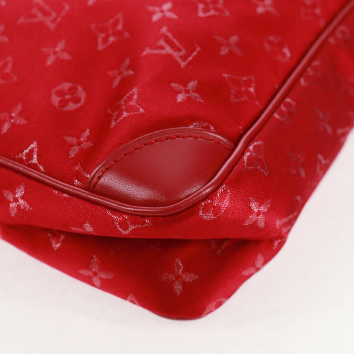 LOUIS VUITTON Monogram Satin Little Boulogne Hand Bag Red M92351 Auth BA9469SM