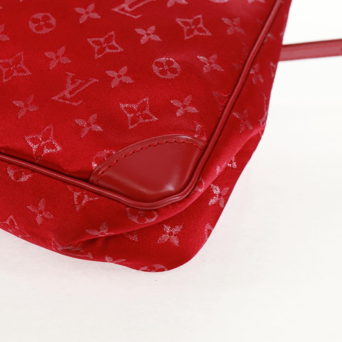 LOUIS VUITTON Monogram Satin Little Boulogne Hand Bag Red M92351 Auth BA9469SM