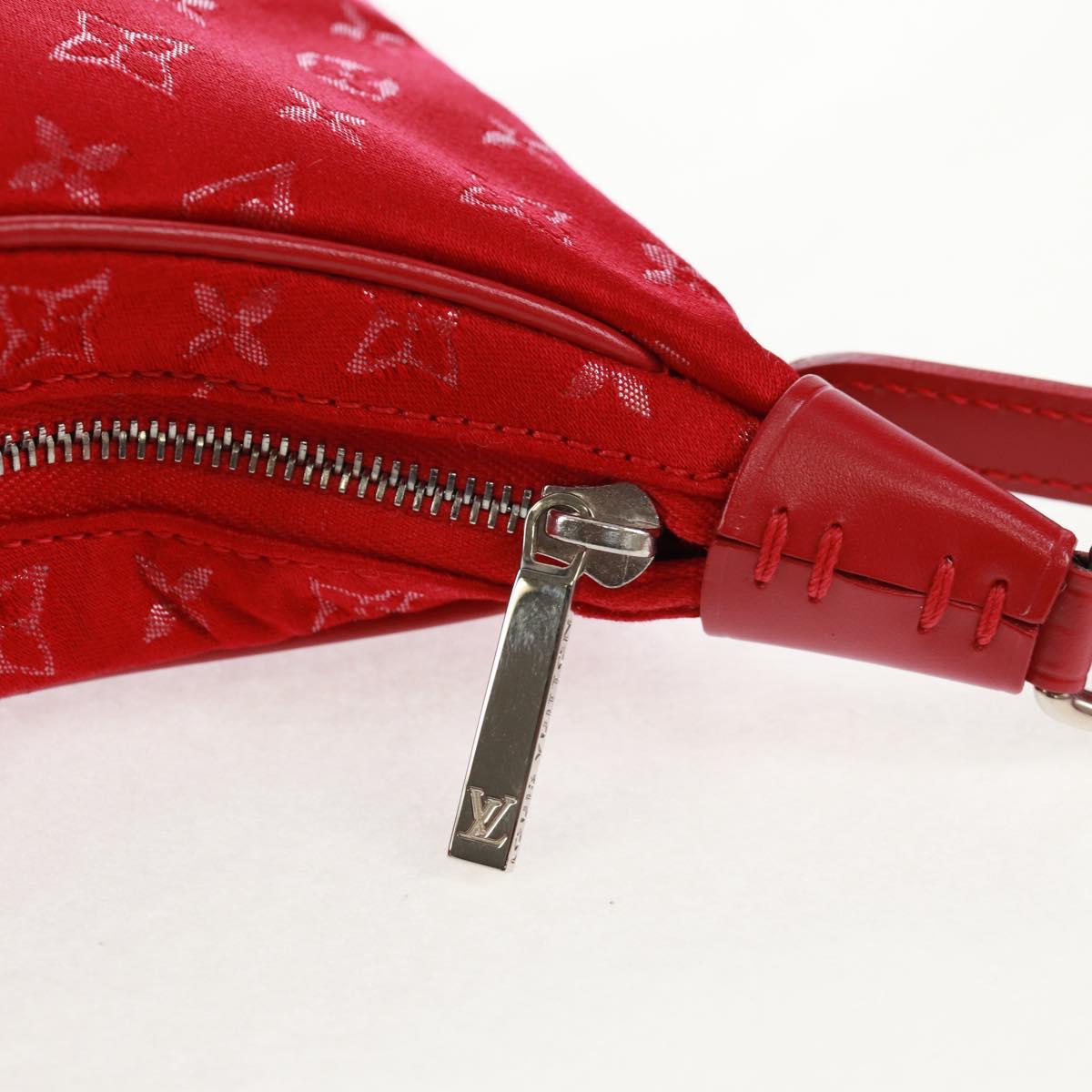LOUIS VUITTON Monogram Satin Little Boulogne Hand Bag Red M92351 Auth BA9469SM