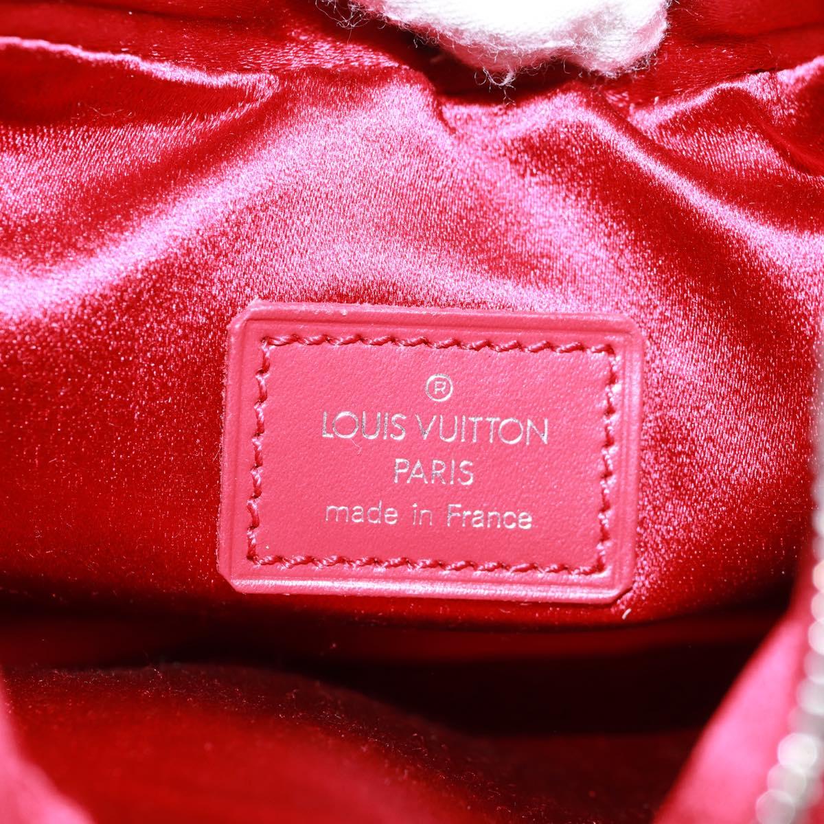 LOUIS VUITTON Monogram Satin Little Boulogne Hand Bag Red M92351 Auth BA9469SM