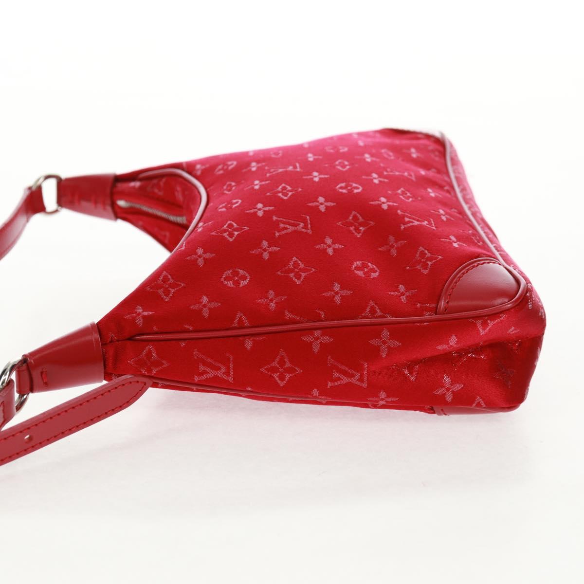 LOUIS VUITTON Monogram Satin Little Boulogne Hand Bag Red M92351 Auth BA9469SM