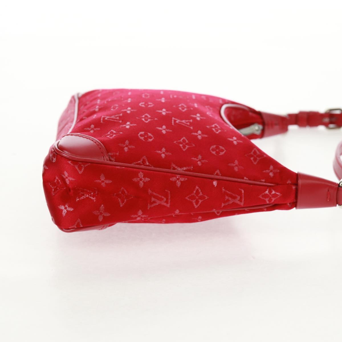 LOUIS VUITTON Monogram Satin Little Boulogne Hand Bag Red M92351 Auth BA9469SM