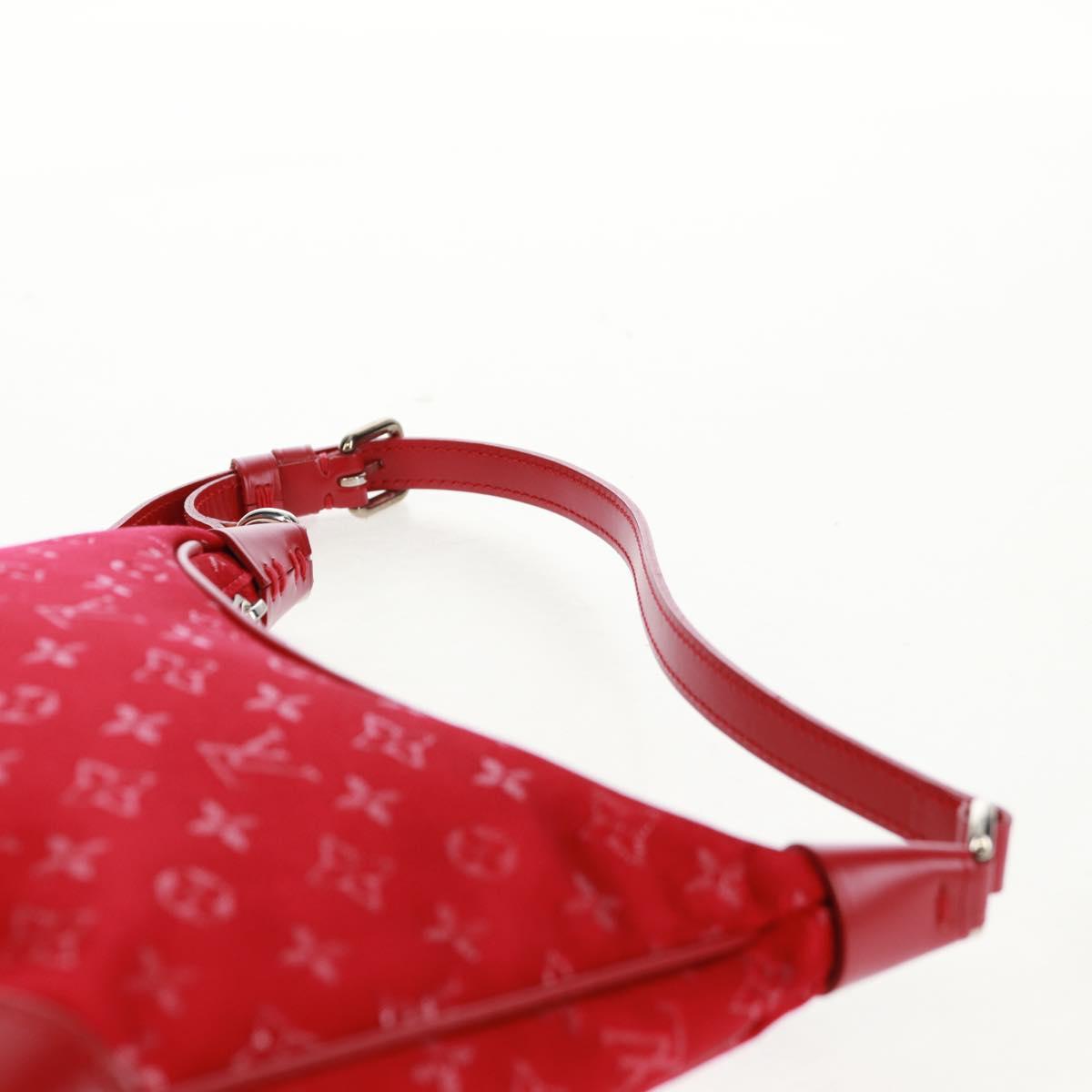 LOUIS VUITTON Monogram Satin Little Boulogne Hand Bag Red M92351 Auth BA9469SM