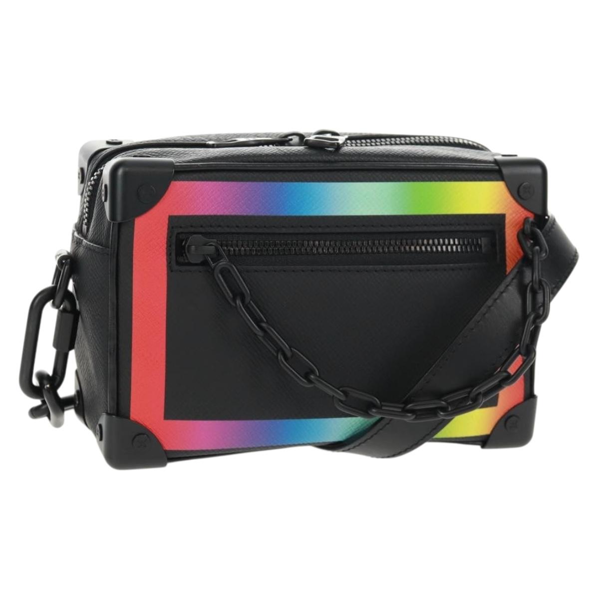LOUIS VUITTON Taiga Rainbow Mini Soft Trunk Bag Black M30351 LV Auth BA9470SM