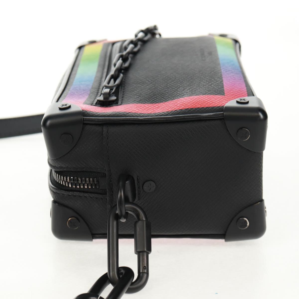 LOUIS VUITTON Taiga Rainbow Mini Soft Trunk Bag Black M30351 LV Auth BA9470SM