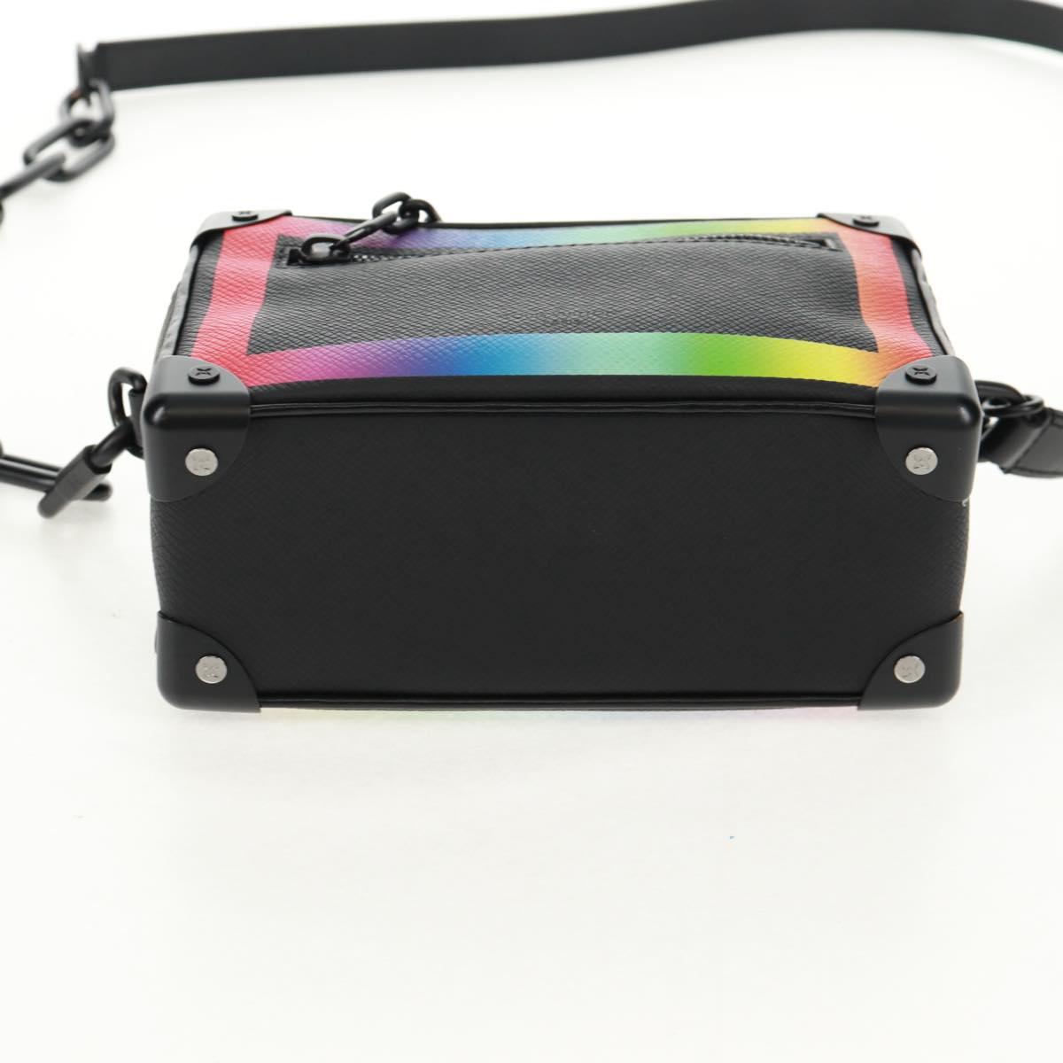LOUIS VUITTON Taiga Rainbow Mini Soft Trunk Bag Black M30351 LV Auth BA9470SM