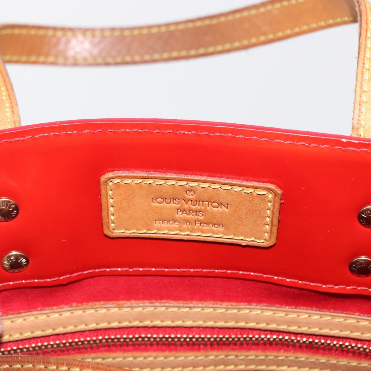 LOUIS VUITTON Monogram Vernis Reade MM Hand Bag Red Rouge M91086 LV Auth BA9480