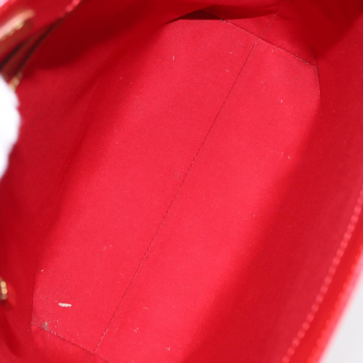 LOUIS VUITTON Monogram Vernis Reade MM Hand Bag Red Rouge M91086 LV Auth BA9480