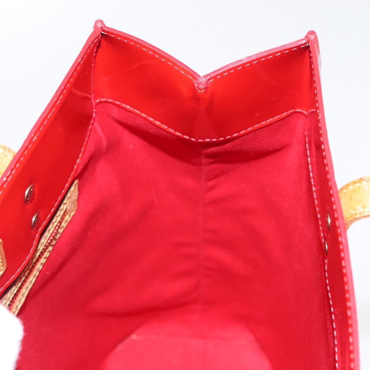 LOUIS VUITTON Monogram Vernis Reade MM Hand Bag Red Rouge M91086 LV Auth BA9480