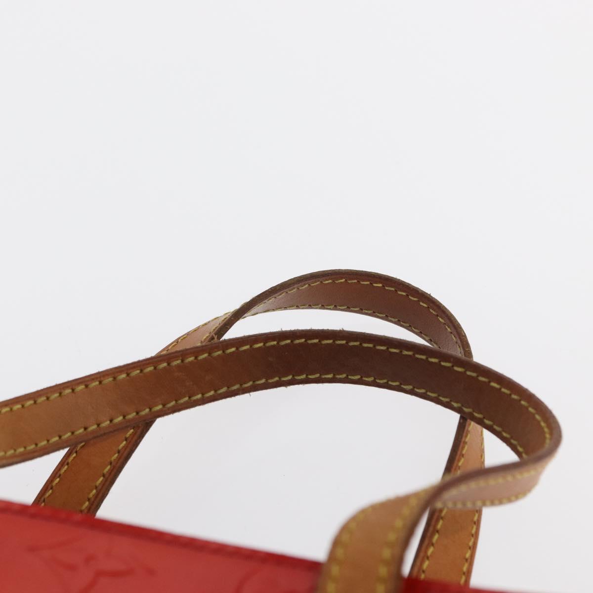 LOUIS VUITTON Monogram Vernis Reade MM Hand Bag Red Rouge M91086 LV Auth BA9480