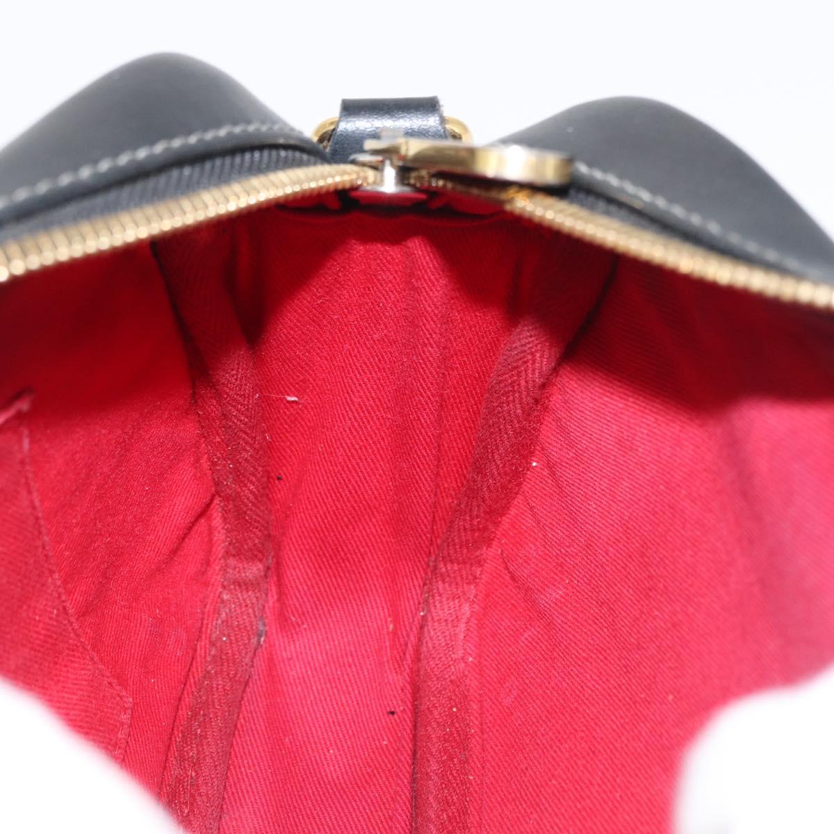 Chloe Eden Shoulder Bag Leather Black Gold Auth BA9482