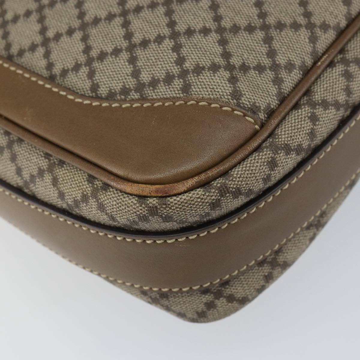 GUCCI Diamante Shoulder Bag PVC Leather Beige Silver 268159 Auth BA9486