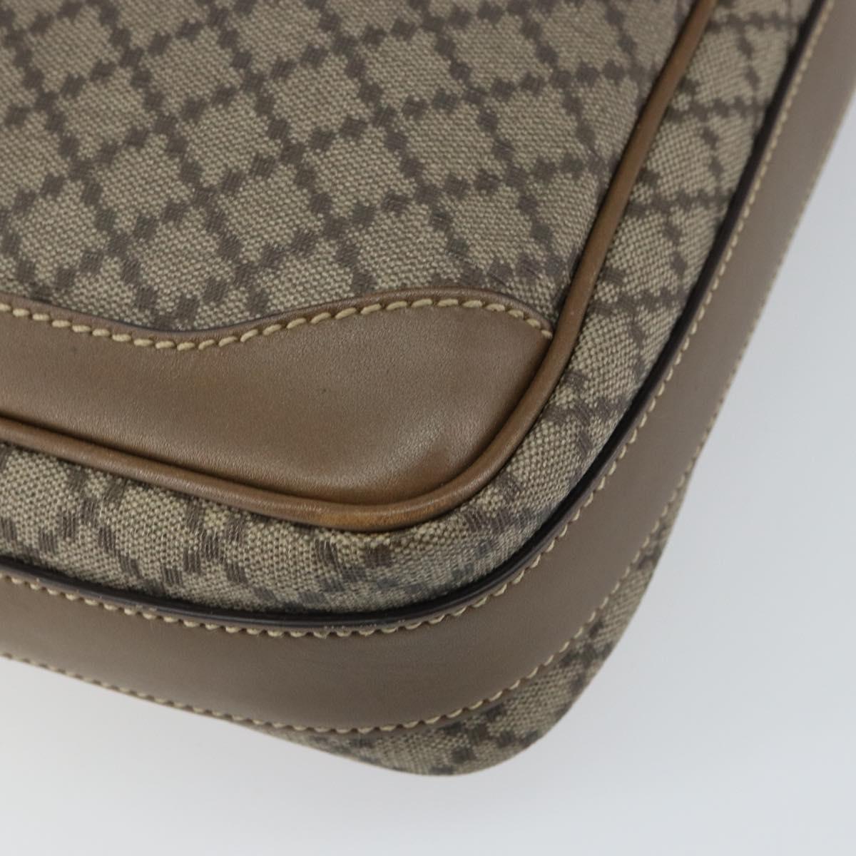 GUCCI Diamante Shoulder Bag PVC Leather Beige Silver 268159 Auth BA9486