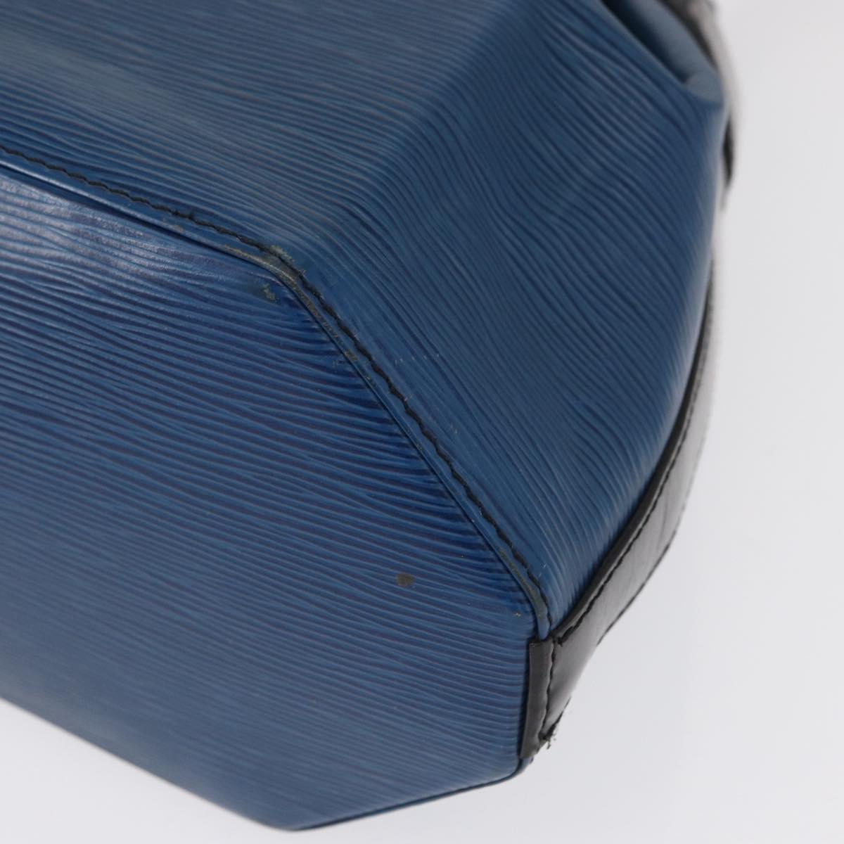 LOUIS VUITTON Epi Sac Depaule PM Shoulder Bag Blue Black LV Auth BA9493