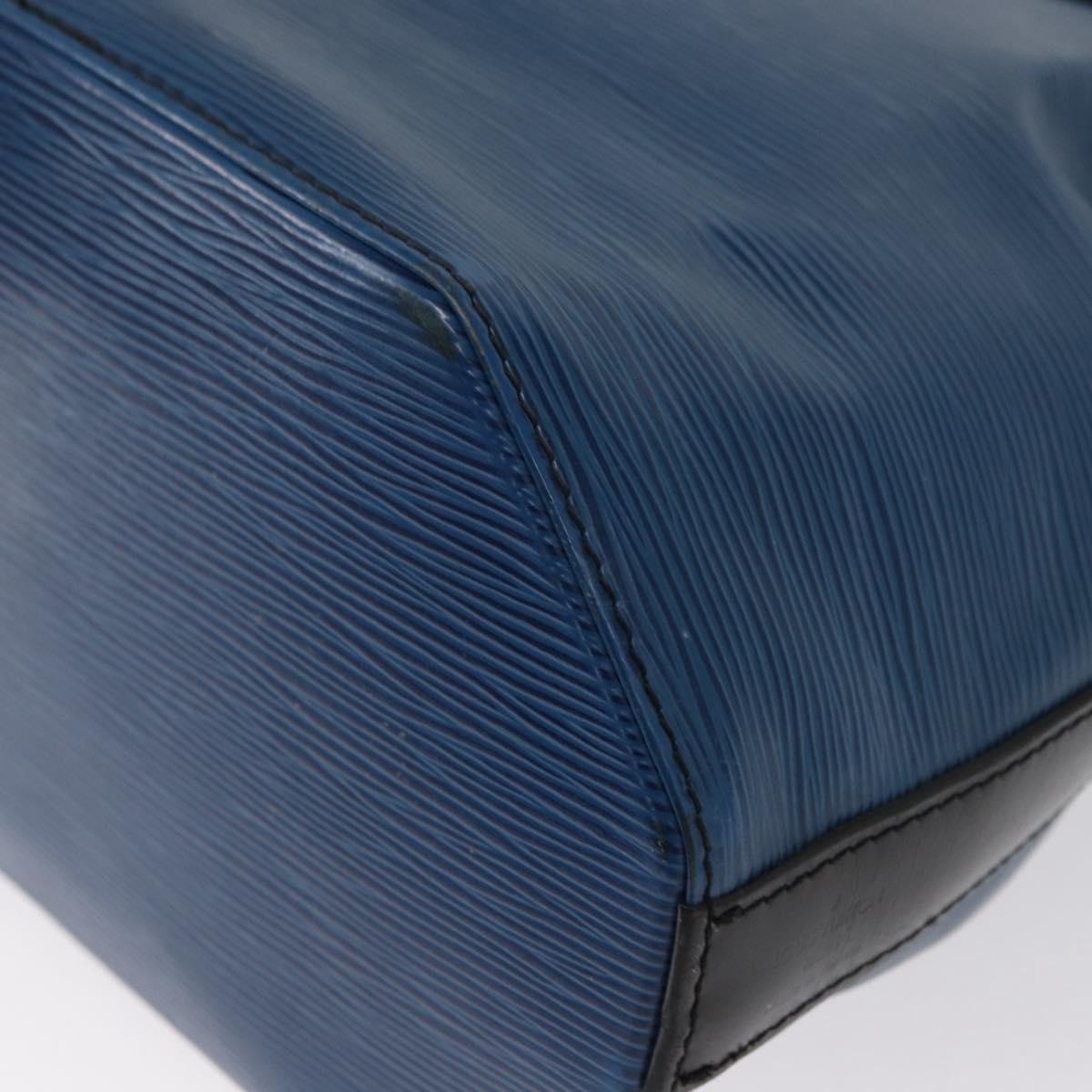 LOUIS VUITTON Epi Sac Depaule PM Shoulder Bag Blue Black LV Auth BA9493
