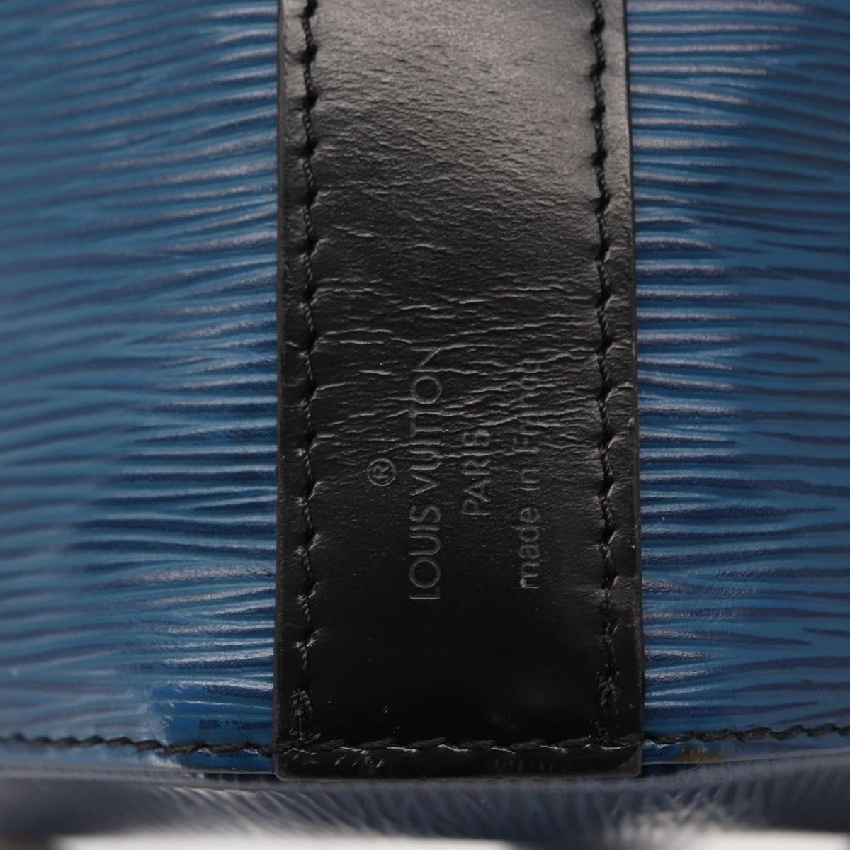 LOUIS VUITTON Epi Sac Depaule PM Shoulder Bag Blue Black LV Auth BA9493