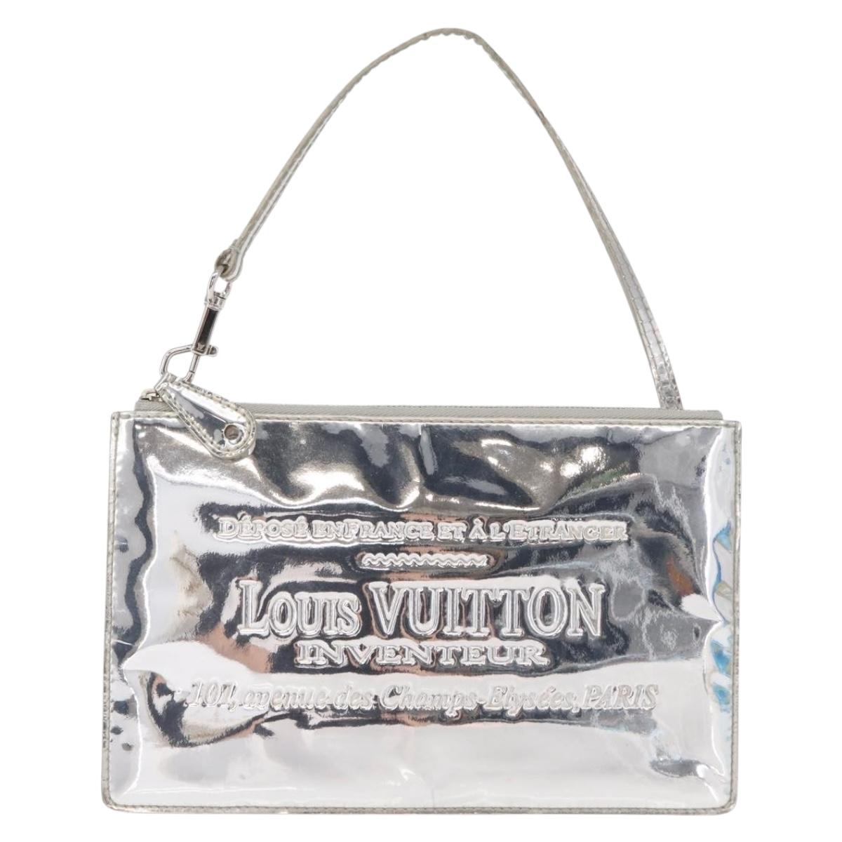 LOUIS VUITTON Monogram Miroir Pochette Platt Pouch Silver M95277 LV Auth BA9494