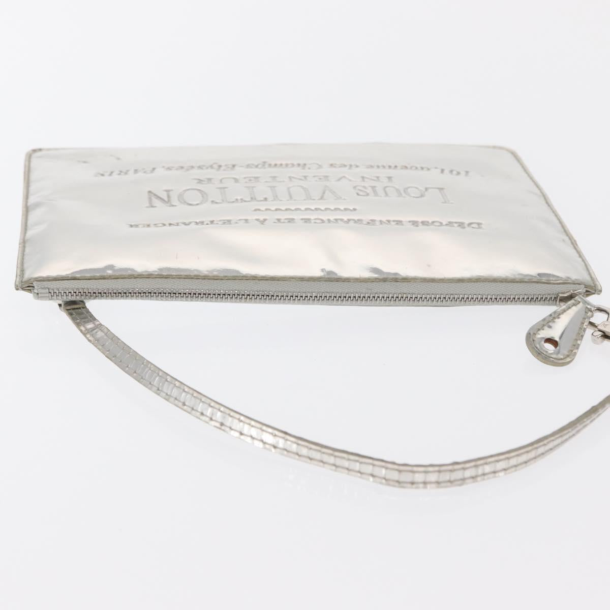 LOUIS VUITTON Monogram Miroir Pochette Platt Pouch Silver M95277 LV Auth BA9494