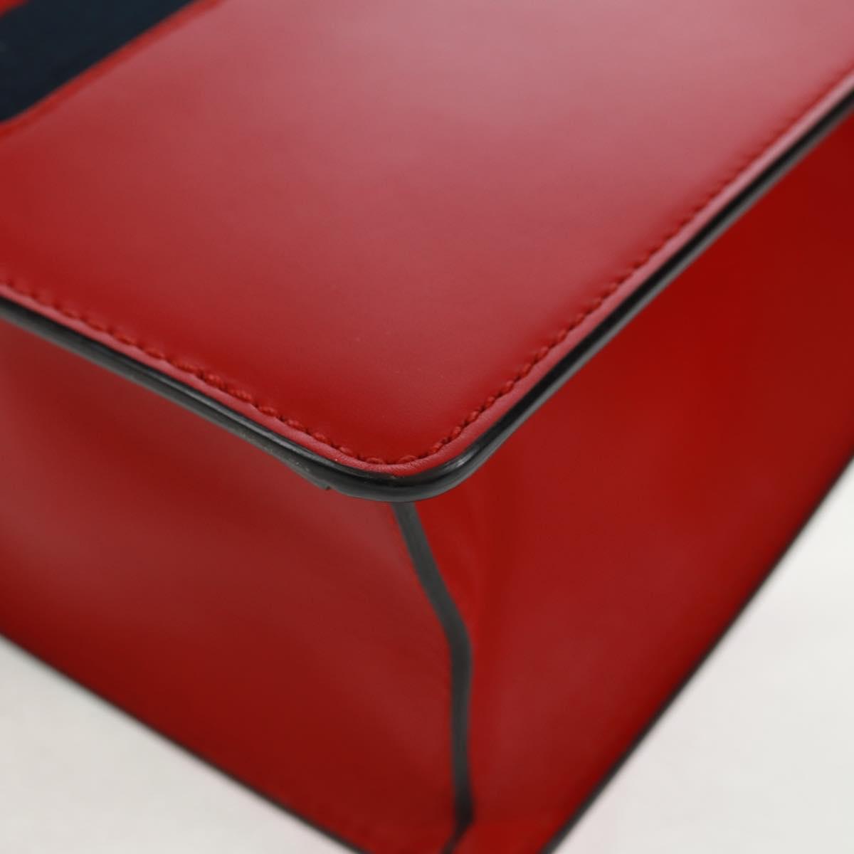GUCCI Silvi Sherry Line Shoulder Bag Leather 2way Red Gold 421882 Auth BA9495V