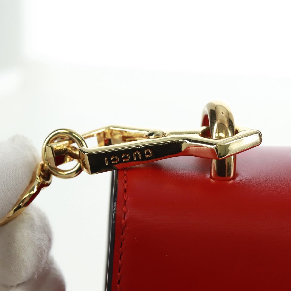 GUCCI Silvi Sherry Line Shoulder Bag Leather 2way Red Gold 421882 Auth BA9495V