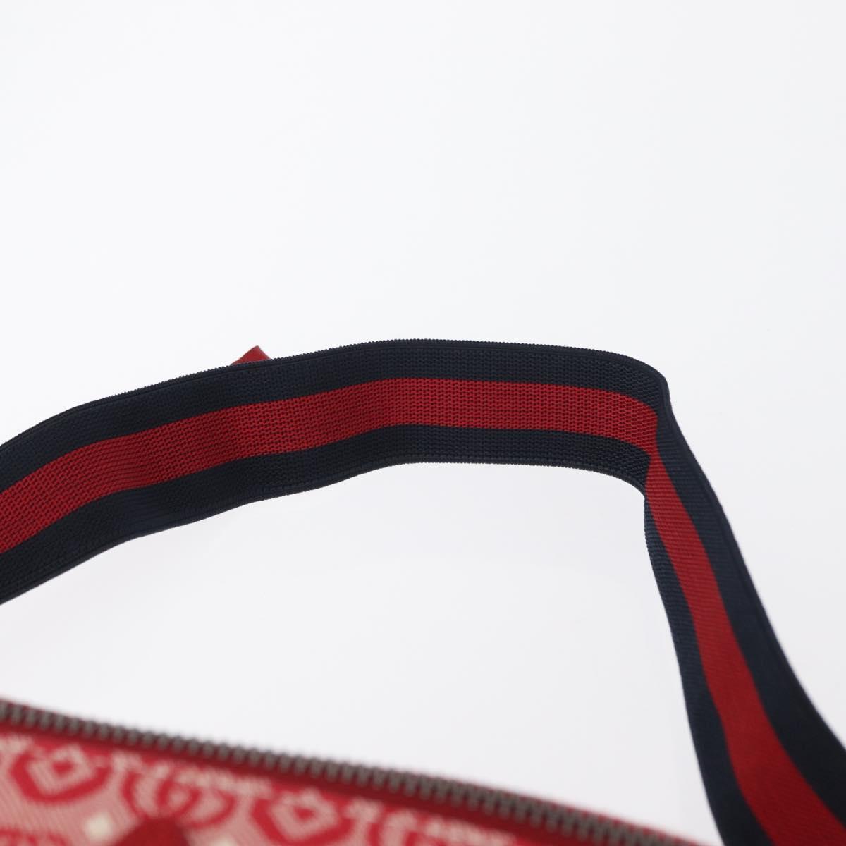 GUCCI Children's Sherry Line Waist bag Canvas Red Navy 502095 Auth BA9500