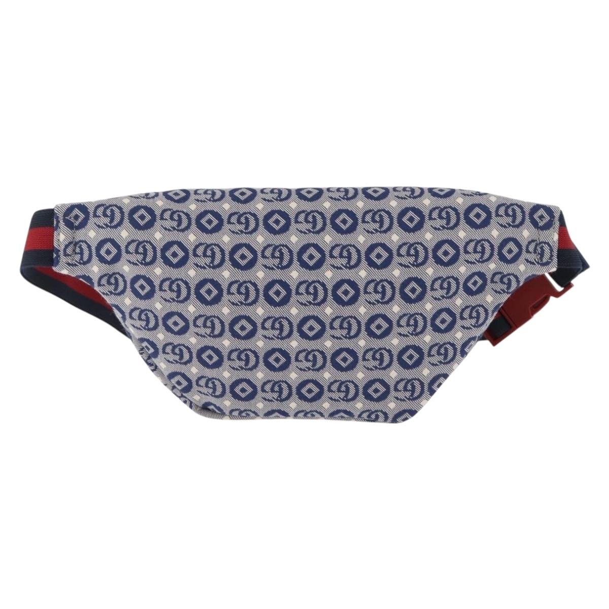 GUCCI Children's Sherry Line Waist bag Canvas Red Navy 502095 Auth BA9501