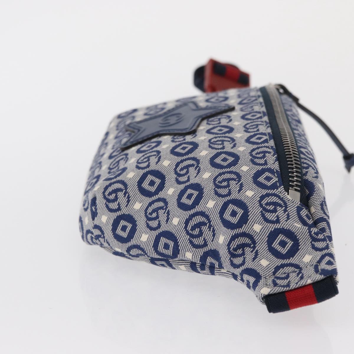 GUCCI Children's Sherry Line Waist bag Canvas Red Navy 502095 Auth BA9501
