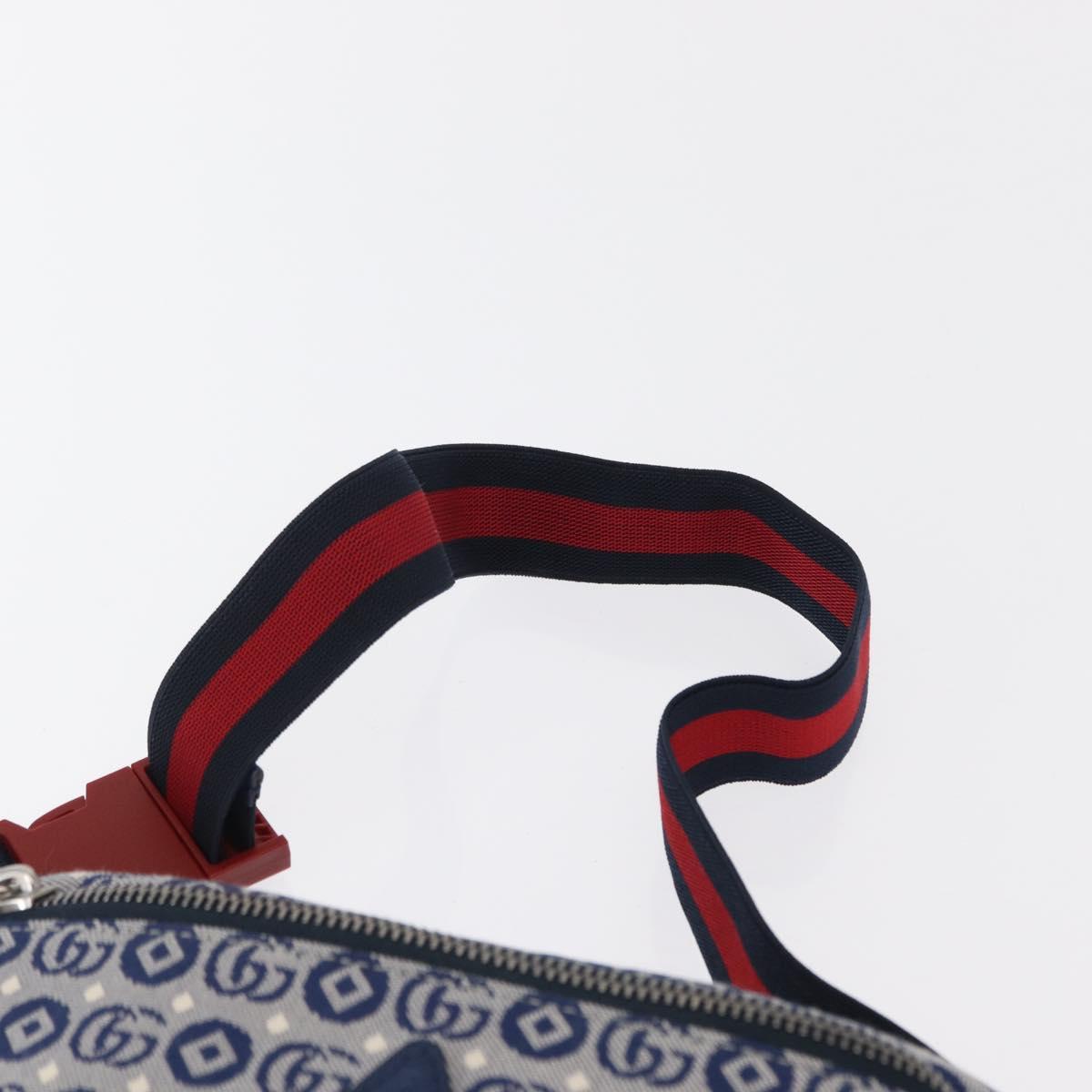 GUCCI Children's Sherry Line Waist bag Canvas Red Navy 502095 Auth BA9501