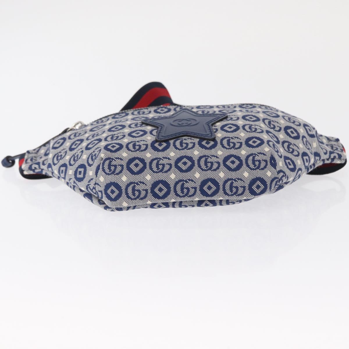 GUCCI Children's Sherry Line Waist bag Canvas Red Navy 502095 Auth BA9501