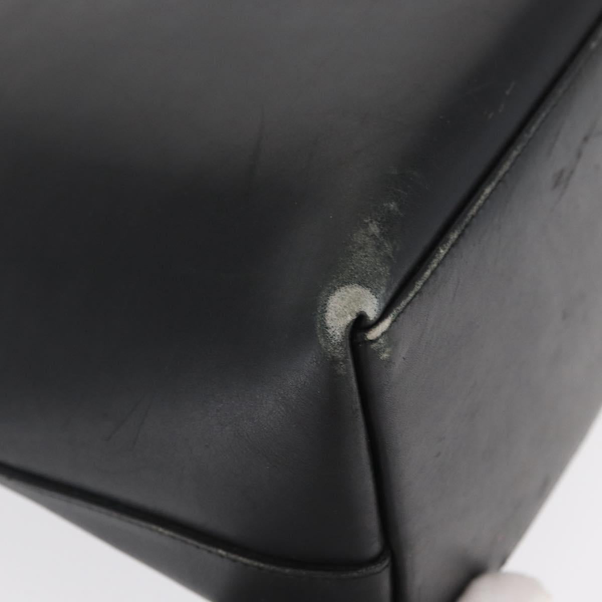 GUCCI Bamboo Shoulder Bag Leather Black Gold 001 1013 1881 Auth BA9503