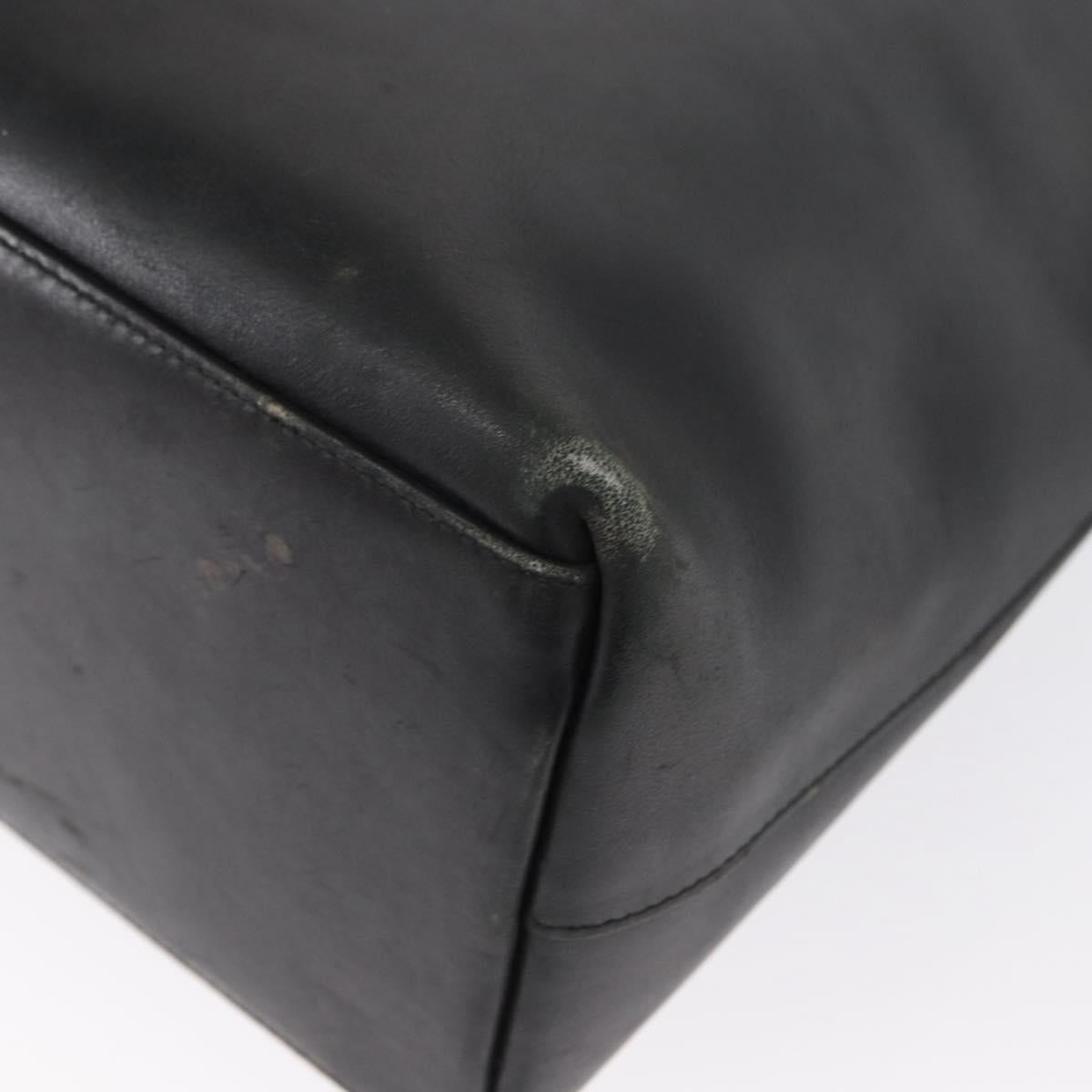GUCCI Bamboo Shoulder Bag Leather Black Gold 001 1013 1881 Auth BA9503