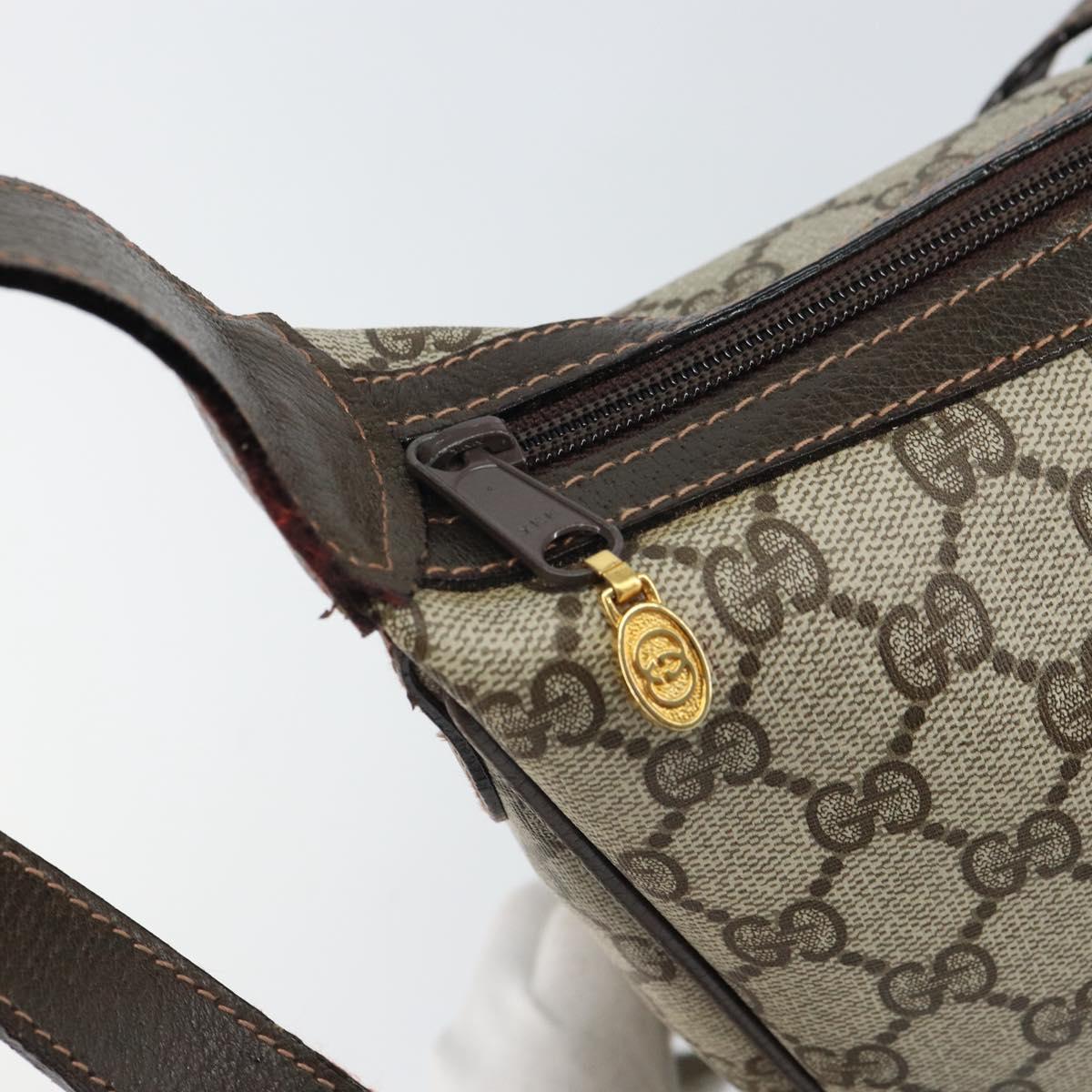 GUCCI GG Supreme Web Sherry Line Shoulder Bag PVC Beige Gold 010 378 Auth BA9508