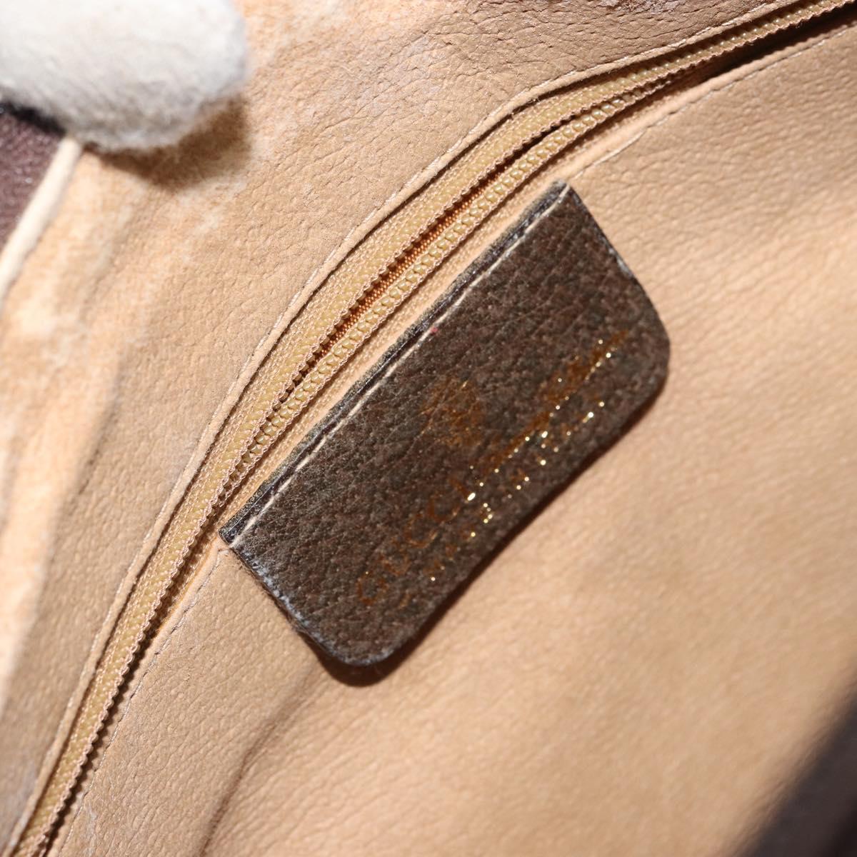 GUCCI GG Supreme Web Sherry Line Shoulder Bag PVC Beige Gold 010 378 Auth BA9508
