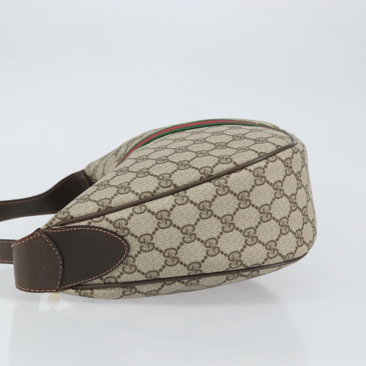 GUCCI GG Supreme Web Sherry Line Shoulder Bag PVC Beige Gold 010 378 Auth BA9508
