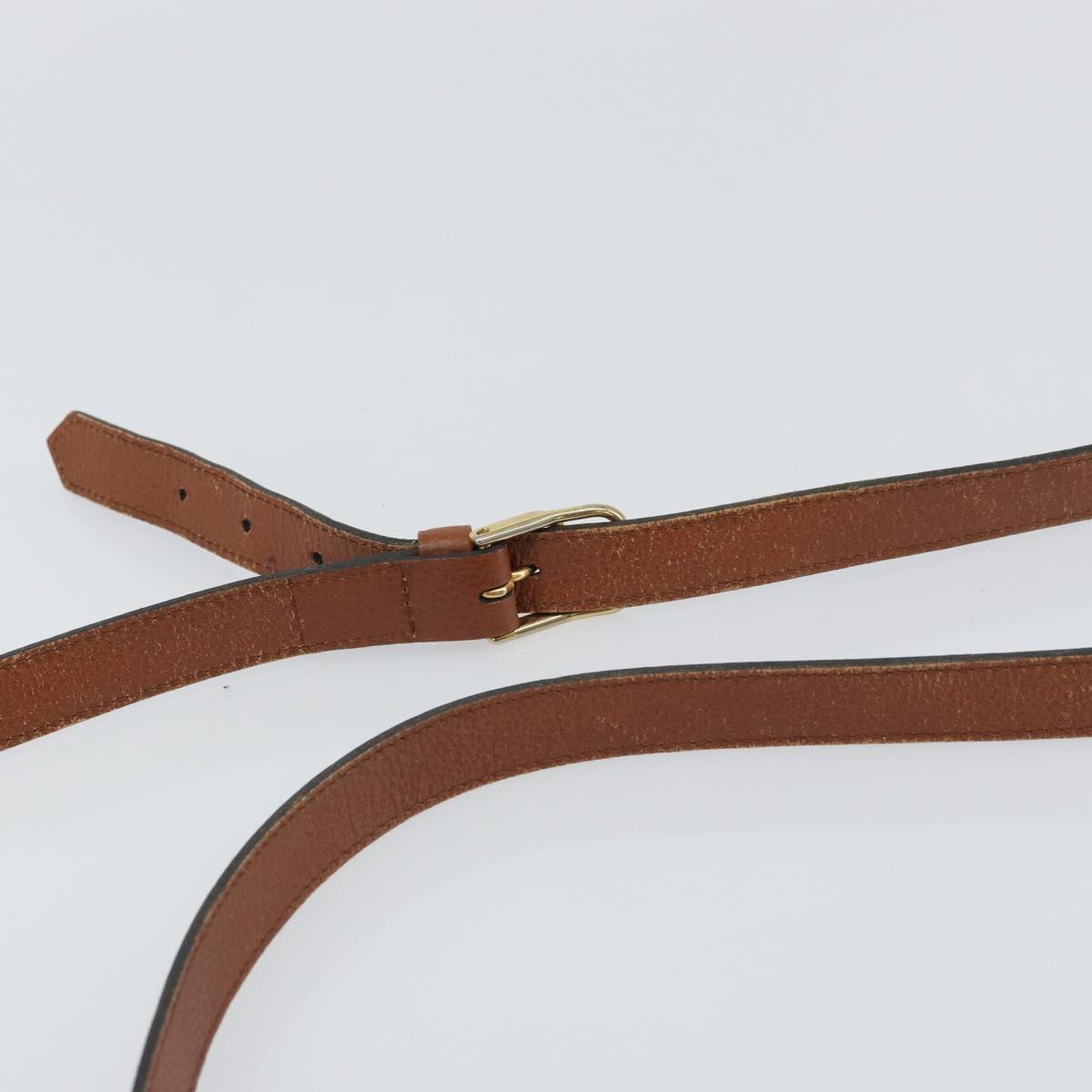 SAINT LAURENT Shoulder Bag Leather Brown Gold Auth BA9512