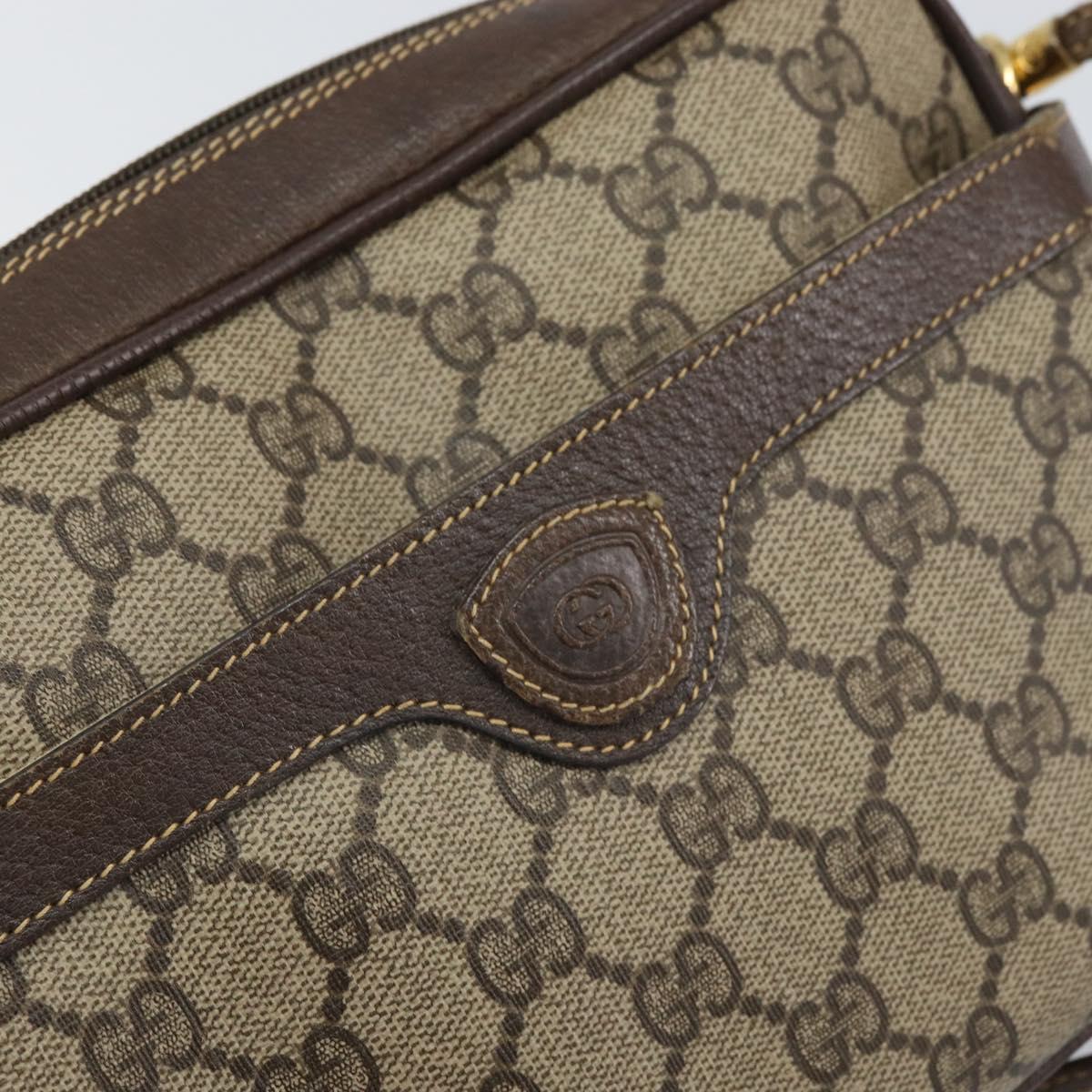 GUCCI GG Supreme Shoulder Bag PVC Leather Beige Gold 007 904 0423 Auth BA9514