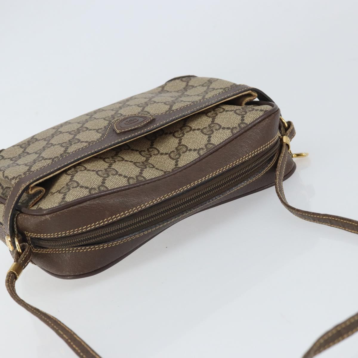 GUCCI GG Supreme Shoulder Bag PVC Leather Beige Gold 007 904 0423 Auth BA9514
