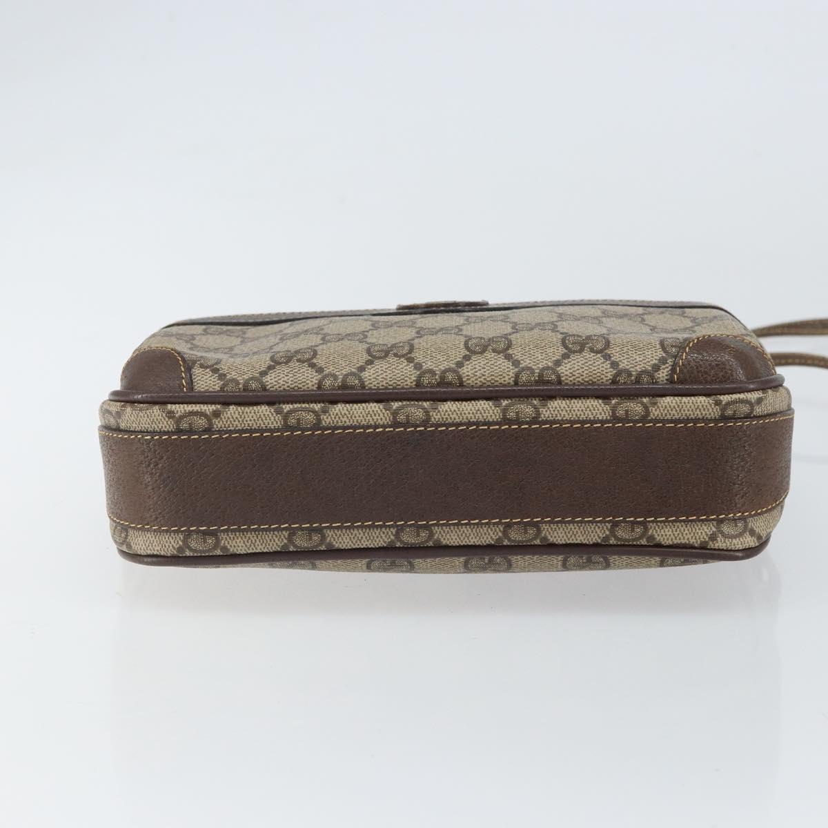 GUCCI GG Supreme Shoulder Bag PVC Leather Beige Gold 007 904 0423 Auth BA9514